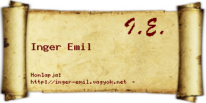 Inger Emil névjegykártya